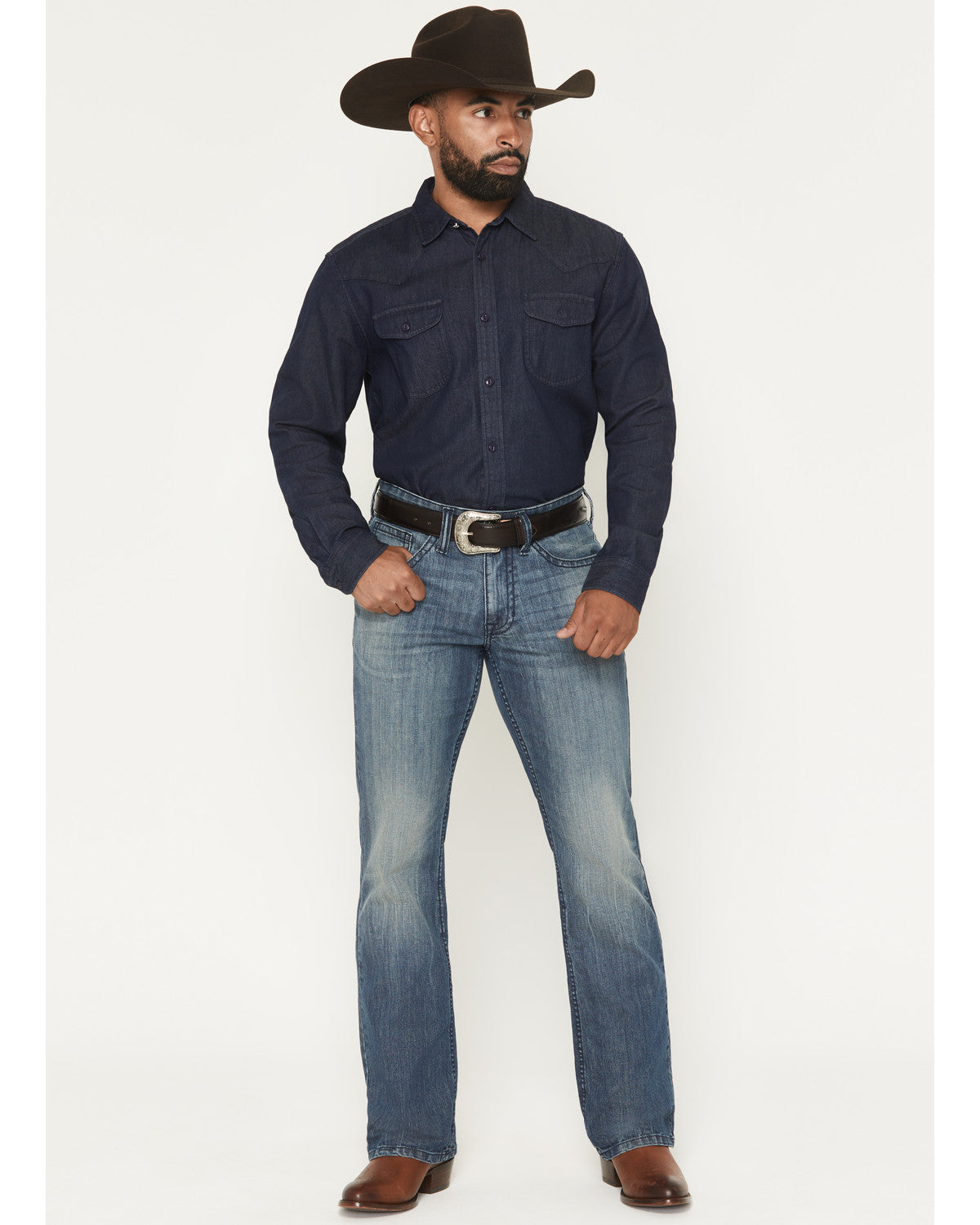 Cody James Men's Texas Wash Wyatt Slim Bootcut Stretch Denim Jeans