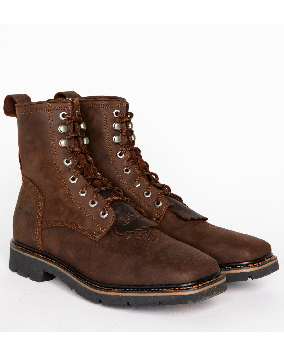 Cody James Brown Leather Lace Up Square Toe Kiltie Boots - Men\'s Size 8 D Cody James Brown Suede Kiltie Boots - Mens Size 11D - Etsy main image 4