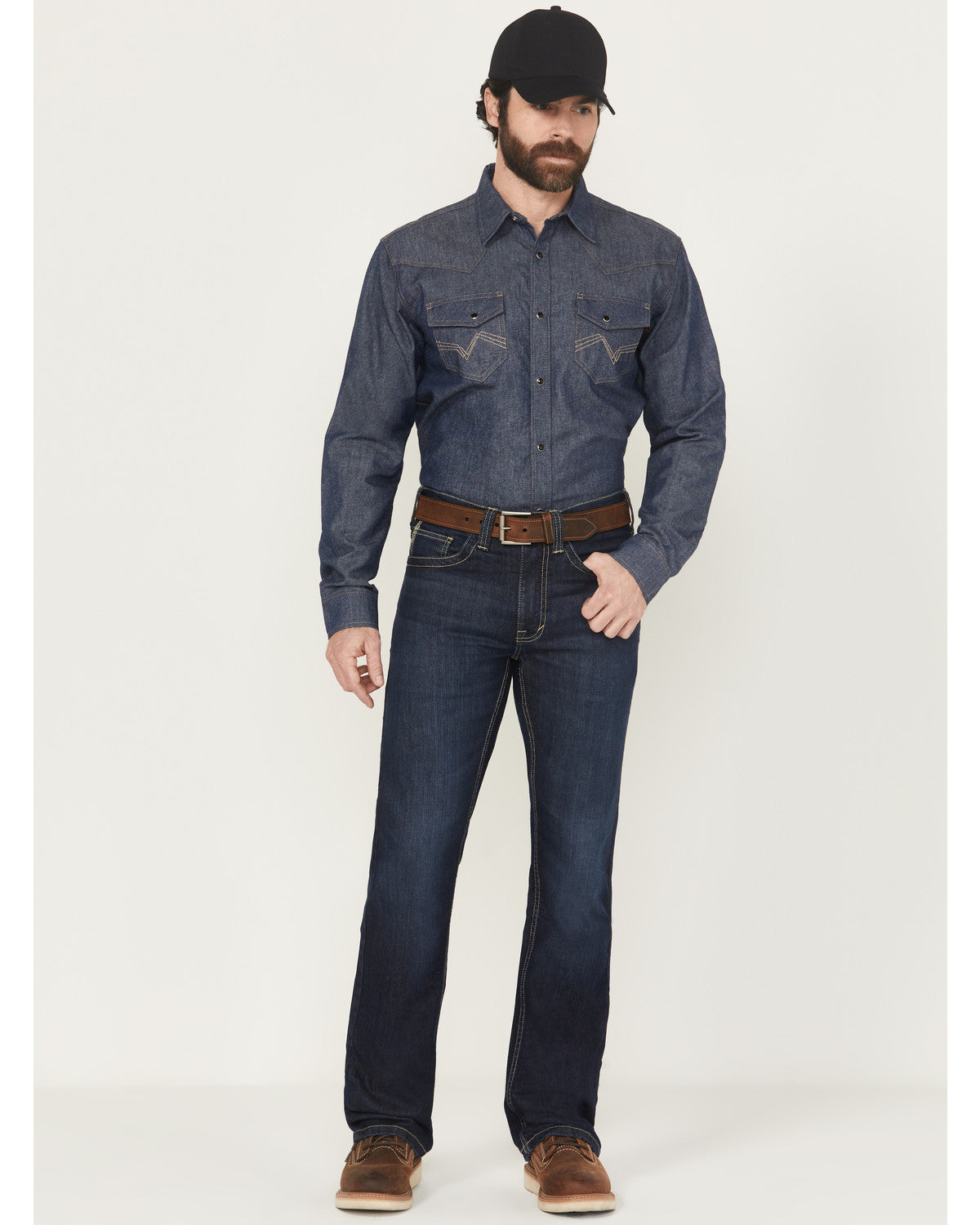 Cody James Men's FR Dark Wash Slim Bootcut Stretch Denim Work Jeans