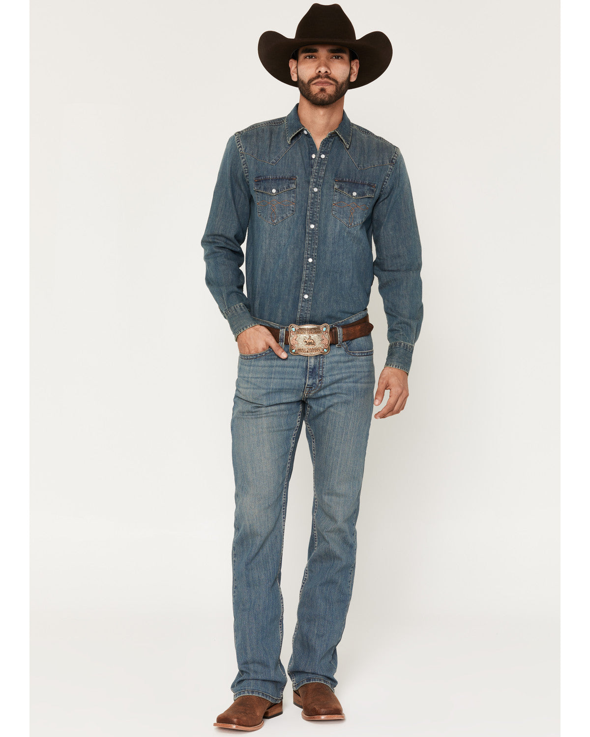 Cody James Men's Bozeman Wash Wyatt Slim Bootcut Stretch Denim Jeans