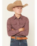 Cody James Boys' Everest Peak Striped Print Long Sleeve Snap Western Shirt