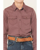 Cody James Boys' Everest Peak Striped Print Long Sleeve Snap Western Shirt