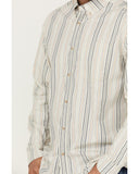 Camisa vaquera elástica de manga larga con botones y rayas Sunrise para hombre de Cody James