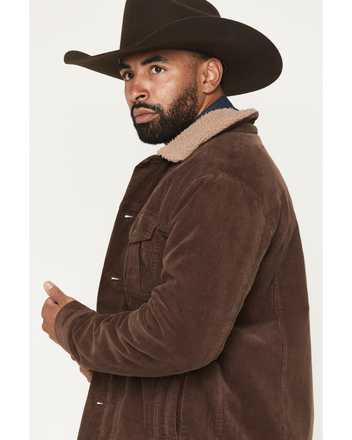 Cody James Men's Ozark Corduroy Sherpa Lined Heavyweight Trucker Jacke