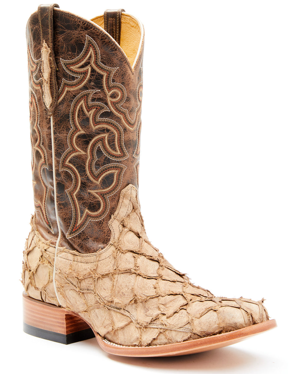 Cody James Men's Exotic Pirarucu Western Boots Broad Square Toe