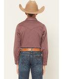 Cody James Boys' Everest Peak Striped Print Long Sleeve Snap Western Shirt