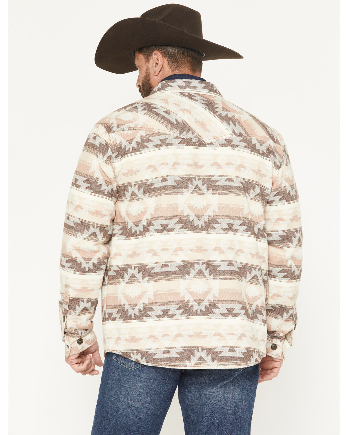 Cody James Men's Emmons Sherpa Lined Southwestern Striped Flannel Shir