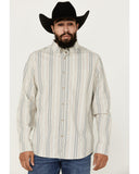 Camisa vaquera elástica de manga larga con botones y rayas Sunrise para hombre de Cody James